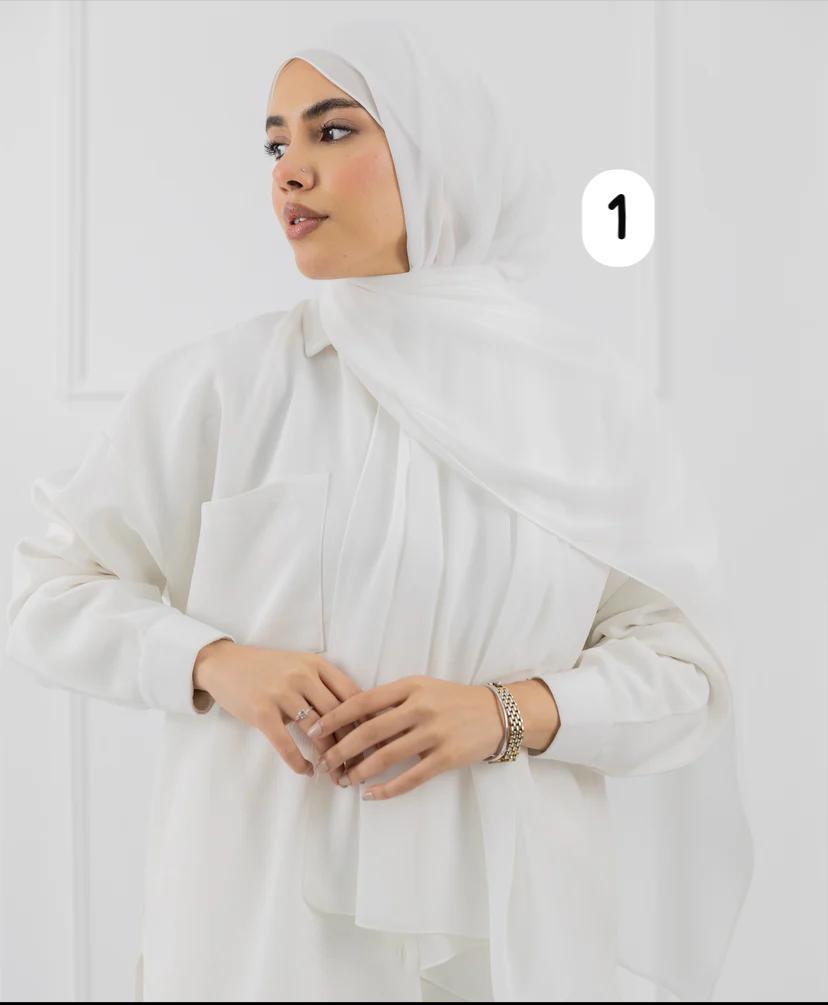 Classic Crepe Chiffon Hijab – Lightweight & Elegant - 70x200 cm