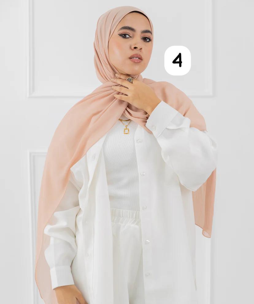 Classic Crepe Chiffon Hijab – Lightweight & Elegant - 70x200 cm