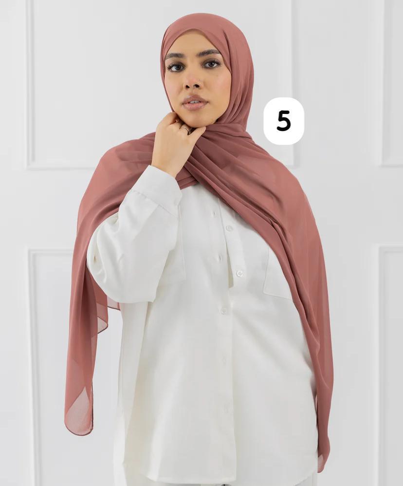 Classic Crepe Chiffon Hijab – Lightweight & Elegant - 70x200 cm