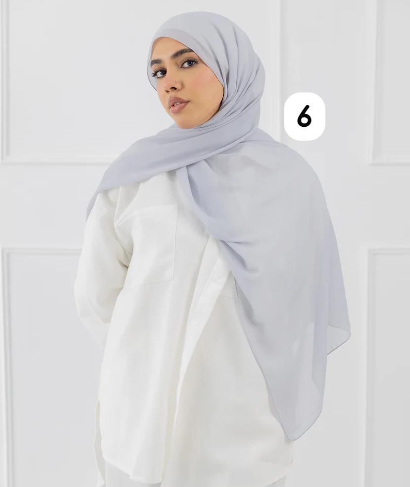 Classic Crepe Chiffon Hijab – Lightweight & Elegant - 70x200 cm