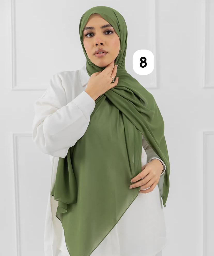 Classic Crepe Chiffon Hijab – Lightweight & Elegant - 70x200 cm