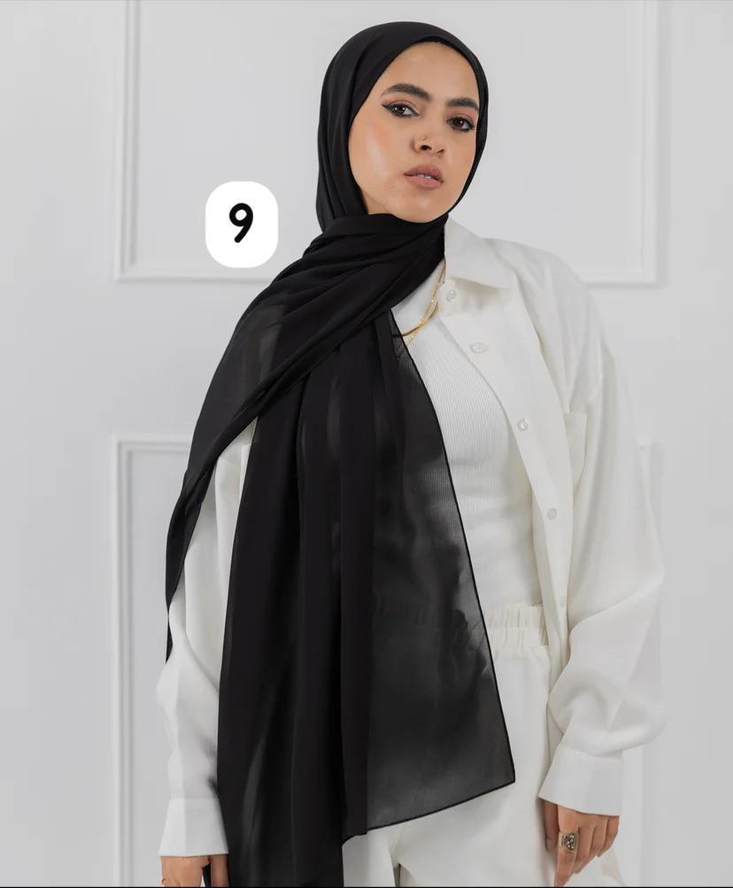 Classic Crepe Chiffon Hijab – Lightweight & Elegant - 70x200 cm