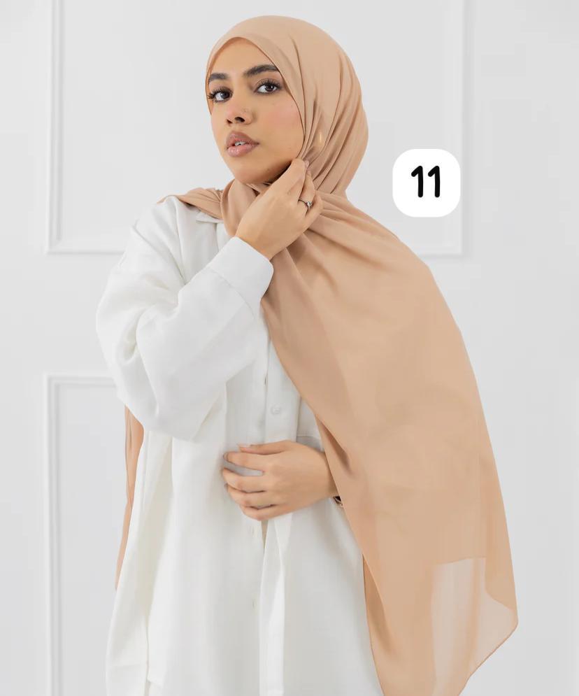 Classic Crepe Chiffon Hijab – Lightweight & Elegant - 70x200 cm