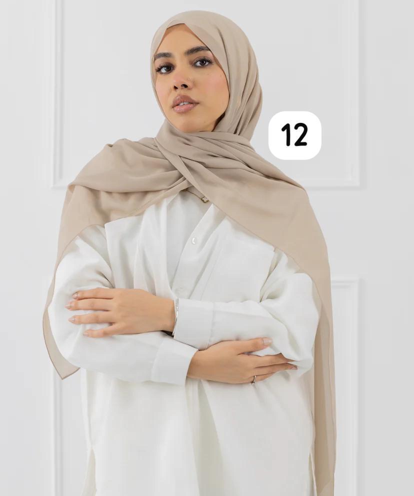 Classic Crepe Chiffon Hijab – Lightweight & Elegant - 70x200 cm