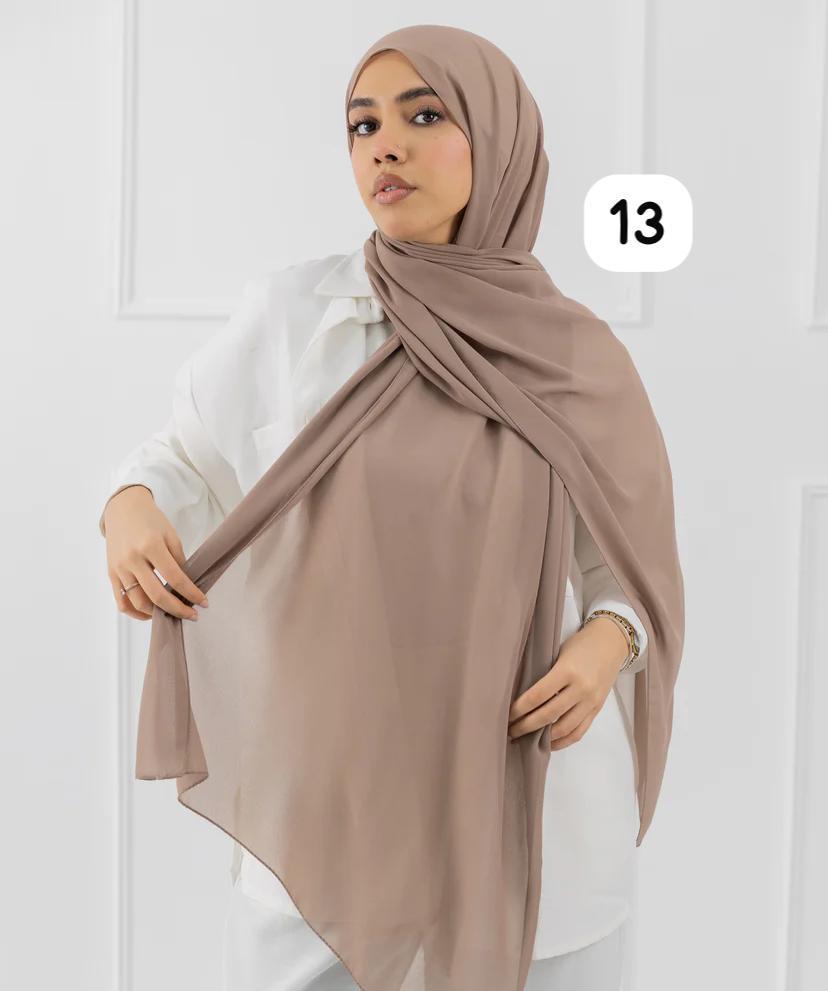 Classic Crepe Chiffon Hijab – Lightweight & Elegant - 70x200 cm