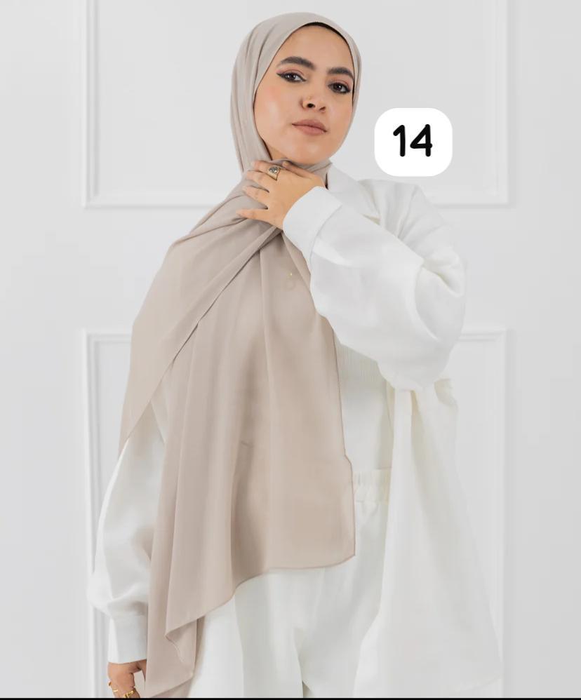 Classic Crepe Chiffon Hijab – Lightweight & Elegant - 70x200 cm