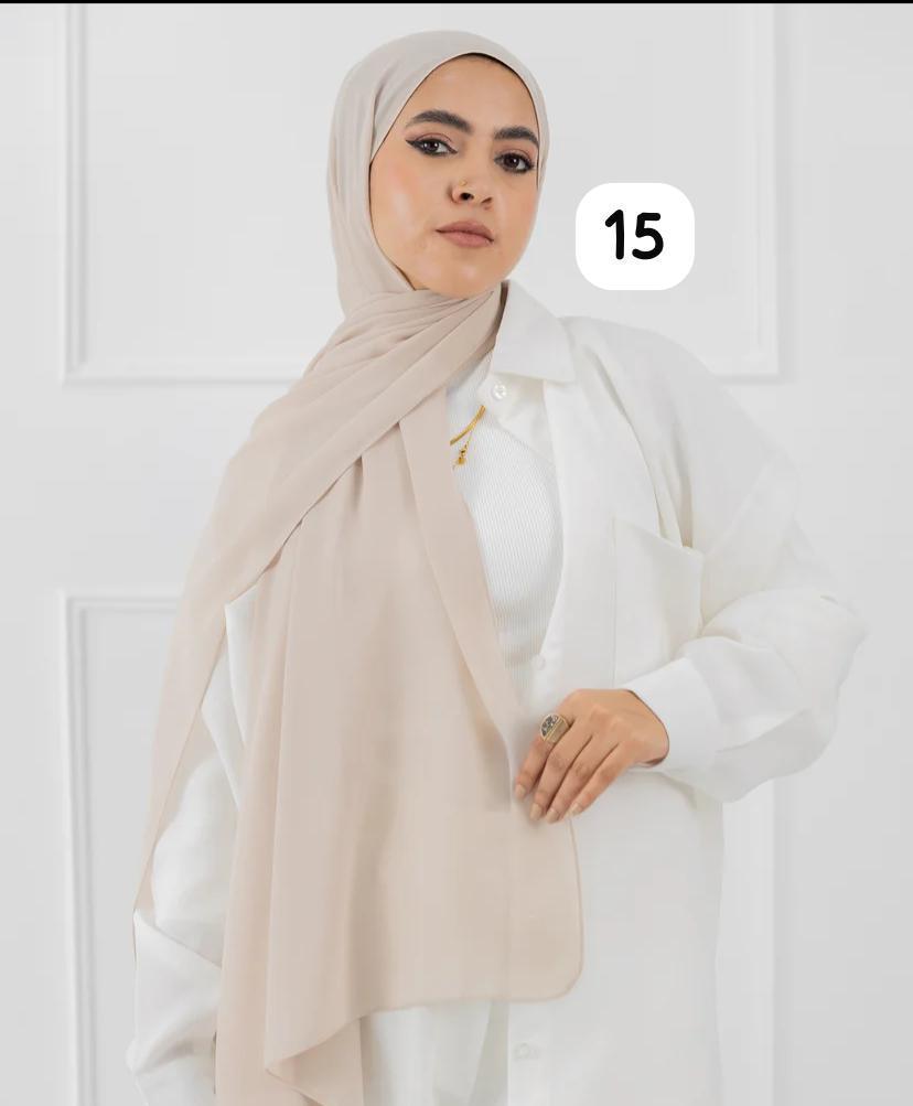 Classic Crepe Chiffon Hijab – Lightweight & Elegant - 70x200 cm