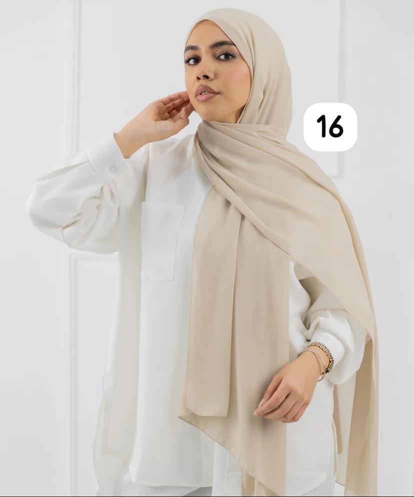 Classic Crepe Chiffon Hijab – Lightweight & Elegant - 70x200 cm