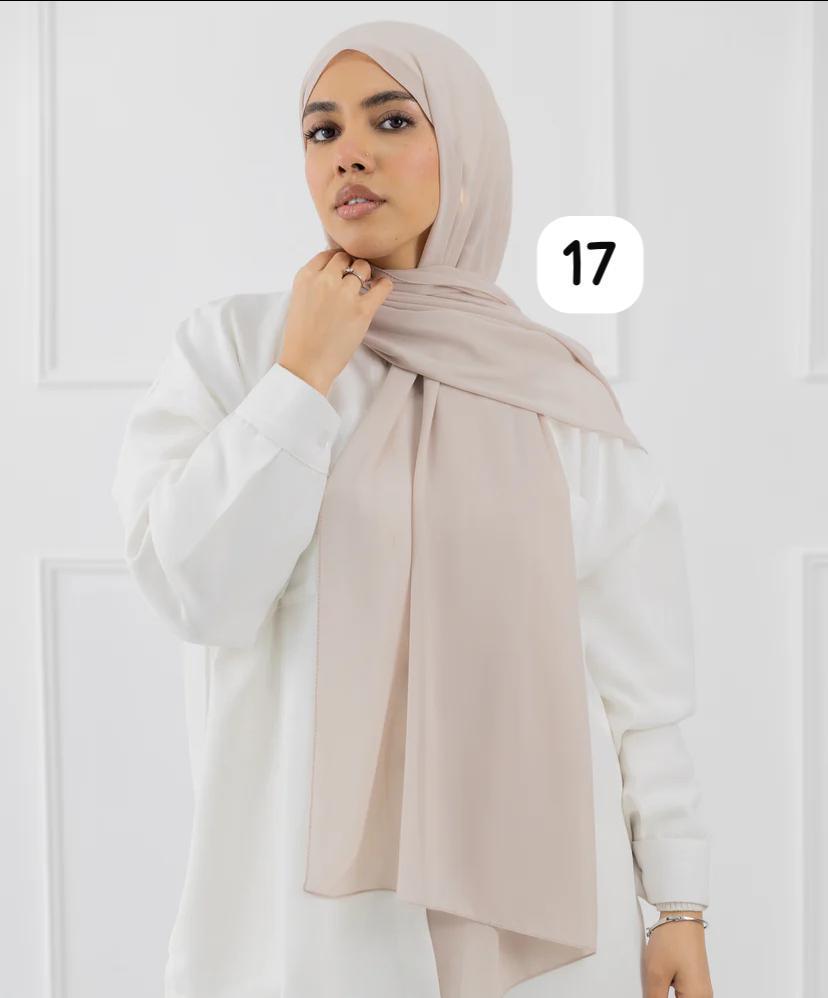 Classic Crepe Chiffon Hijab – Lightweight & Elegant - 70x200 cm