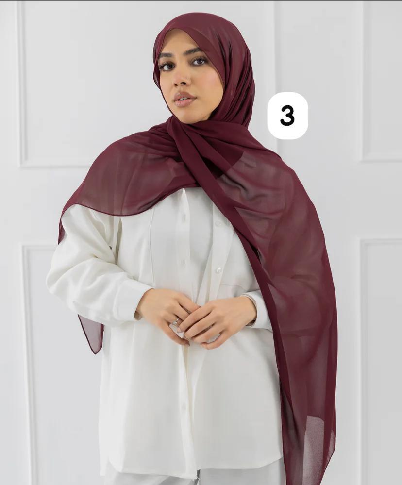 Classic Crepe Chiffon Hijab – Lightweight & Elegant - 70x200 cm