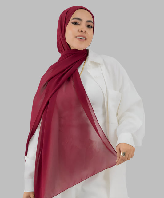 Classic Crepe Chiffon Hijab – Lightweight & Elegant - 70x200 cm