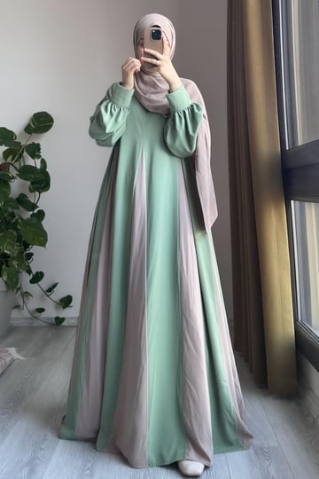 Dilim Garni Dress | Egyptian Silk, One Size, Panelled Flared Style