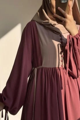 Button‑Front Panel Dress | Egyptian Silk, 145 cm, One Size 38–46