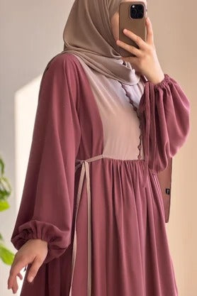 Button‑Front Panel Dress | Egyptian Silk, 145 cm, One Size 38–46