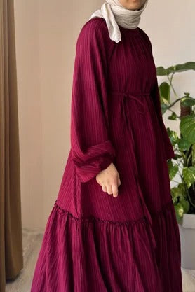 Cotton Dress | 145 cm, One Size, Crinkle Cotton with Belt & Pockets