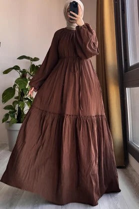 Cotton Dress | 145 cm, One Size, Crinkle Cotton with Belt & Pockets