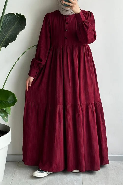 Mihrishah Dress | 145 cm, One‑Size Adjustable, Button‑Down Cotton