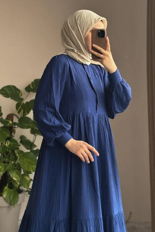 Mihrishah Dress | 145 cm, One‑Size Adjustable, Button‑Down Cotton