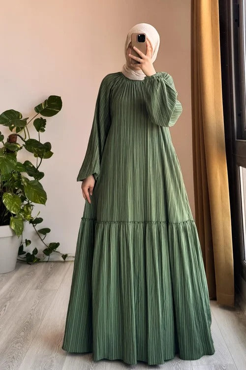 Cotton Dress | 145 cm, One Size, Crinkle Cotton with Belt & Pockets