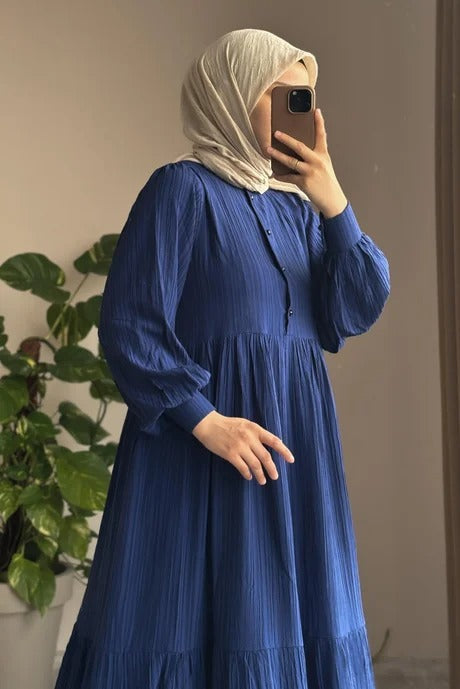 Mihrishah Dress | 145 cm, One‑Size Adjustable, Button‑Down Cotton