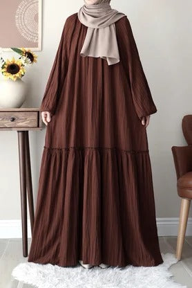 Cotton Dress | 145 cm, One Size, Crinkle Cotton with Belt & Pockets