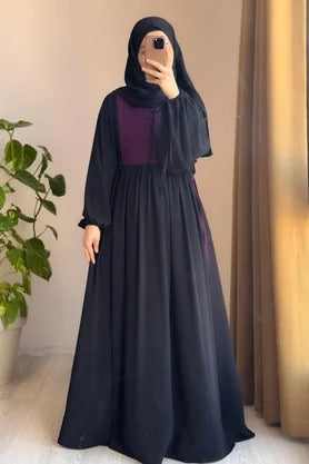 Button‑Front Panel Dress | Egyptian Silk, 145 cm, One Size 38–46