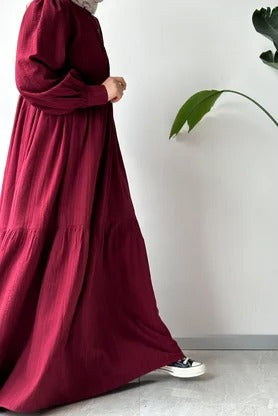 Mihrishah Dress | 145 cm, One‑Size Adjustable, Button‑Down Cotton