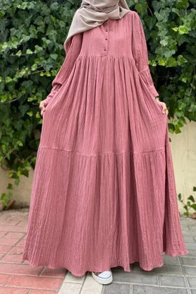 Mihrishah Dress | 145 cm, One‑Size Adjustable, Button‑Down Cotton
