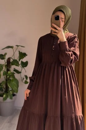 Mihrishah Dress | 145 cm, One‑Size Adjustable, Button‑Down Cotton