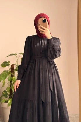 Mihrishah Dress | 145 cm, One‑Size Adjustable, Button‑Down Cotton