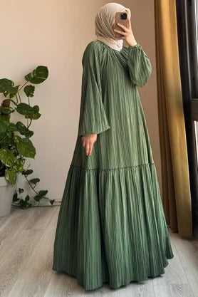 Cotton Dress | 145 cm, One Size, Crinkle Cotton with Belt & Pockets