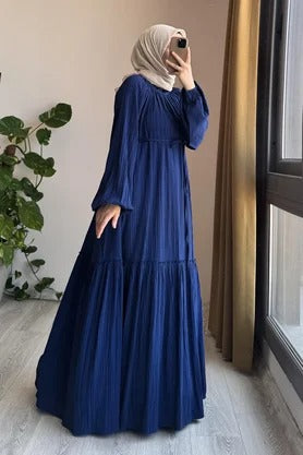 Cotton Dress | 145 cm, One Size, Crinkle Cotton with Belt & Pockets