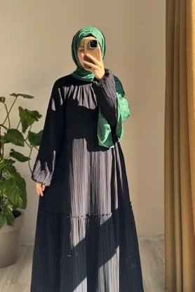 Cotton Dress | 145 cm, One Size, Crinkle Cotton with Belt & Pockets