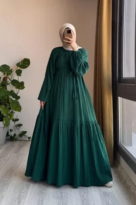 Cotton Dress | 145 cm, One Size, Crinkle Cotton with Belt & Pockets