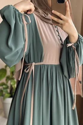 Button‑Front Panel Dress | Egyptian Silk, 145 cm, One Size 38–46