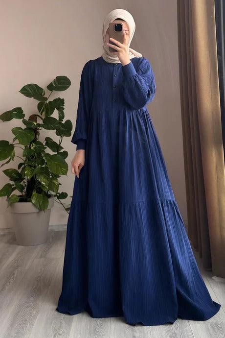 Mihrishah Dress | 145 cm, One‑Size Adjustable, Button‑Down Cotton