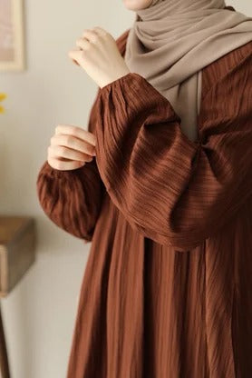 Cotton Dress | 145 cm, One Size, Crinkle Cotton with Belt & Pockets