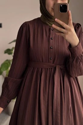Mihrishah Dress | 145 cm, One‑Size Adjustable, Button‑Down Cotton