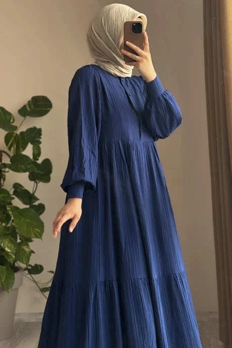 Mihrishah Dress | 145 cm, One‑Size Adjustable, Button‑Down Cotton
