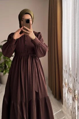 Mihrishah Dress | 145 cm, One‑Size Adjustable, Button‑Down Cotton