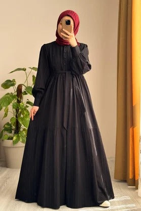 Mihrishah Dress | 145 cm, One‑Size Adjustable, Button‑Down Cotton