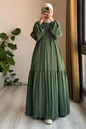 Cotton Dress | 145 cm, One Size, Crinkle Cotton with Belt & Pockets