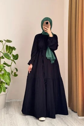 Cotton Dress | 145 cm, One Size, Crinkle Cotton with Belt & Pockets