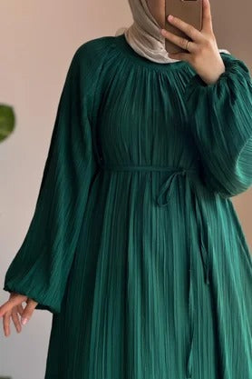 Cotton Dress | 145 cm, One Size, Crinkle Cotton with Belt & Pockets