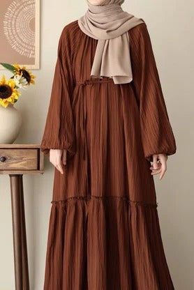 Cotton Dress | 145 cm, One Size, Crinkle Cotton with Belt & Pockets