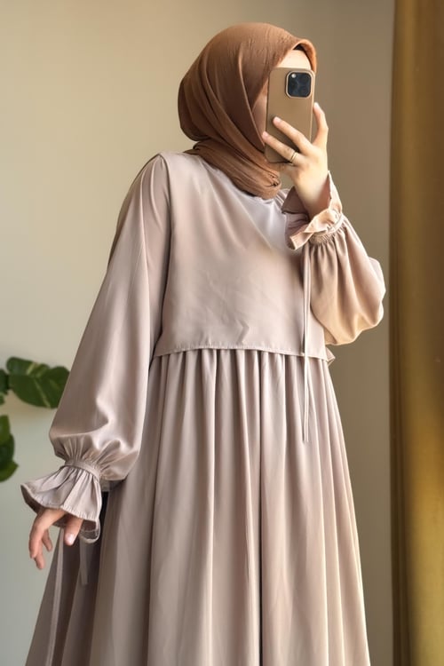 Manolya Dress | Egyptian Silk, One Size, Flared Cut