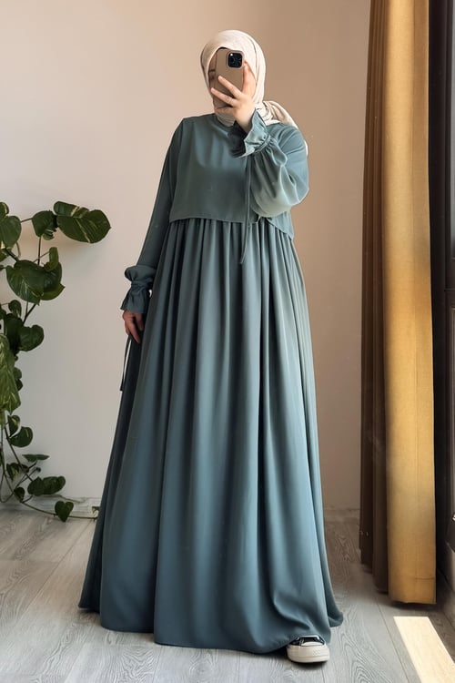Manolya Dress | Egyptian Silk, One Size, Flared Cut