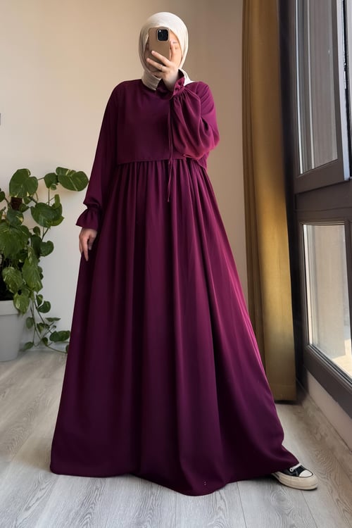 Manolya Dress | Egyptian Silk, One Size, Flared Cut