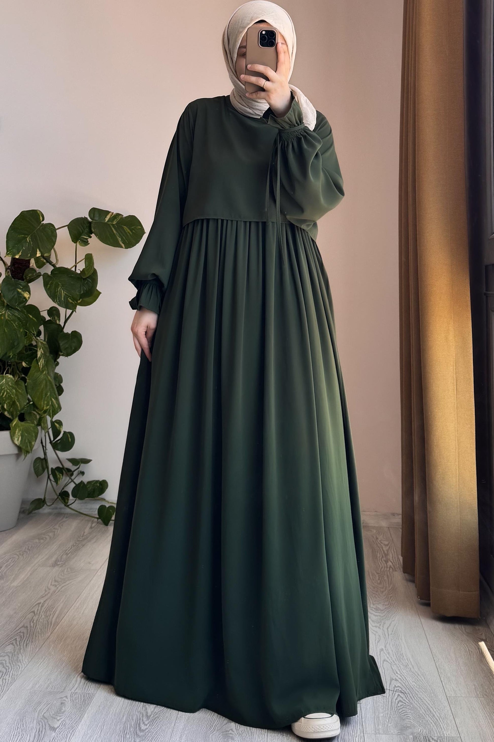 Manolya Dress | Egyptian Silk, One Size, Flared Cut